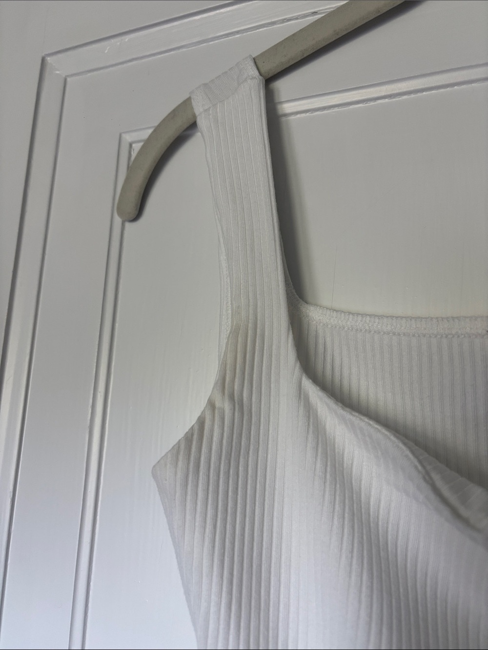 Reformation Cream Ribbed Square-Notch Tank Top - Picture 4 of 5